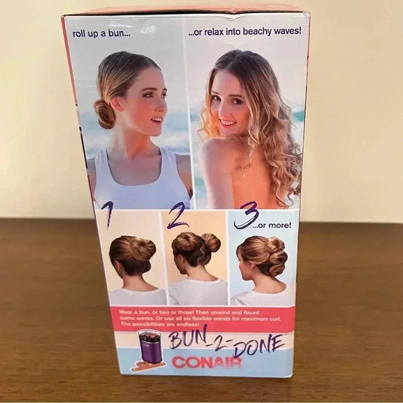 Conair Bun-2-Done Hair Curlers, 6 Heated Flexible Wands, New In Box - Picture 2 of 3